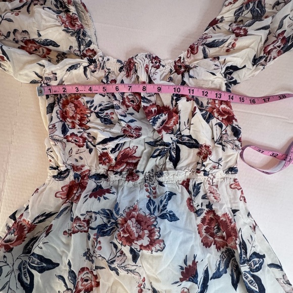 Lucky Brand Floral Cutout Puff Sleeve Dress | Size L - Picture 7 of 10